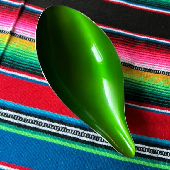 Vintage MCM Reed & Barton Enameled Silverplate Teardrop Dish - Picture 6 of 10